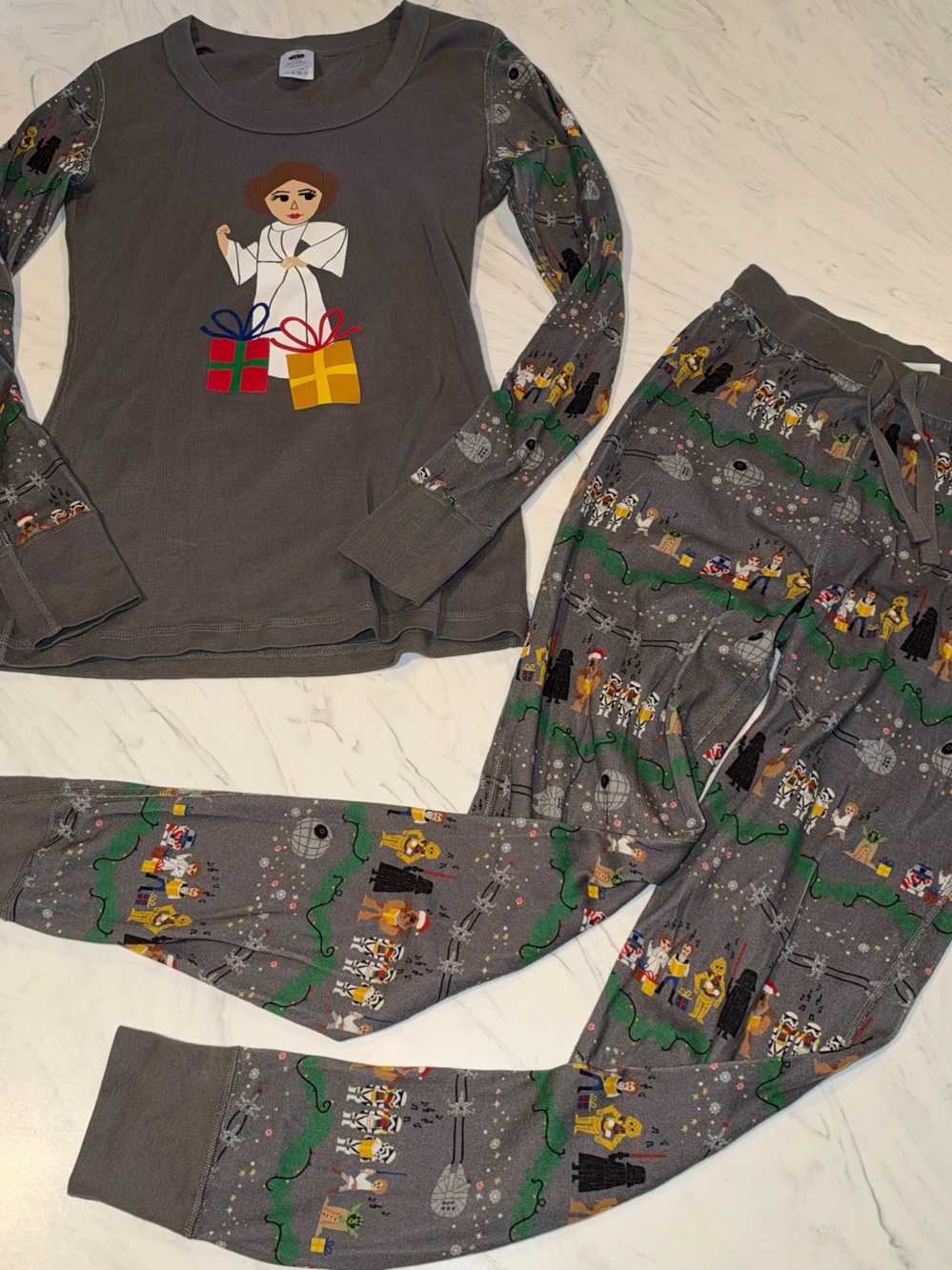 Hanna Andersson Holiday Carolers Princess Leia pajama sleep set xmas star war xs